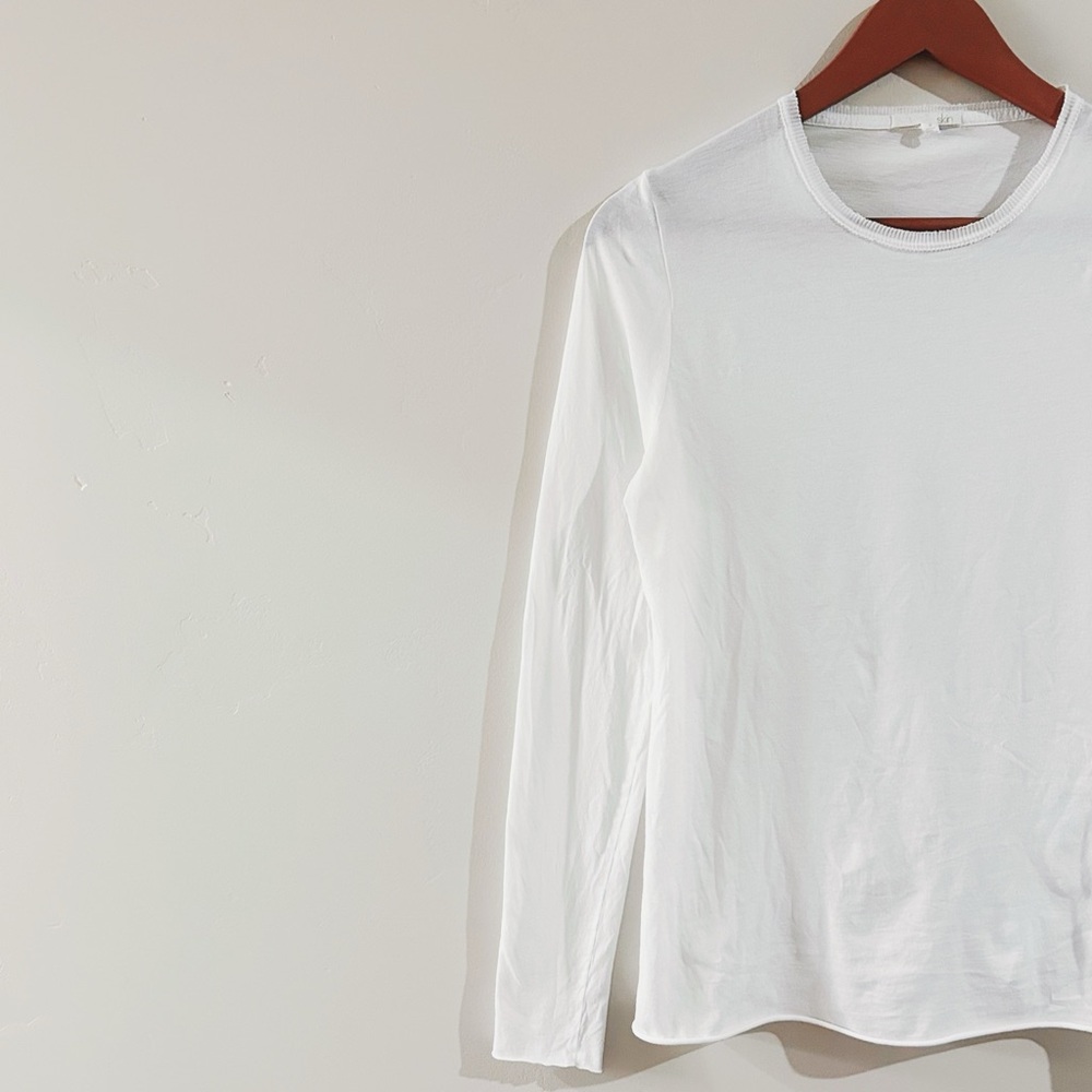 skin | long sleeve tee in white ↷